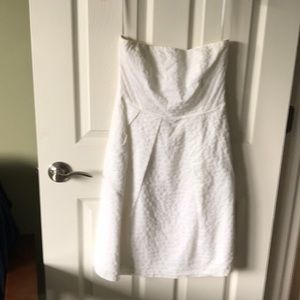 J Crew Strapless white cotton dress. Size 4